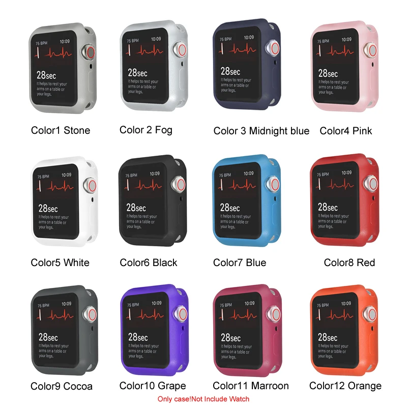 Мягкий силиконовый чехол для Apple Watch 3 2 1 38 мм 42 защитный с полным покрытием iWatch 5 4 44