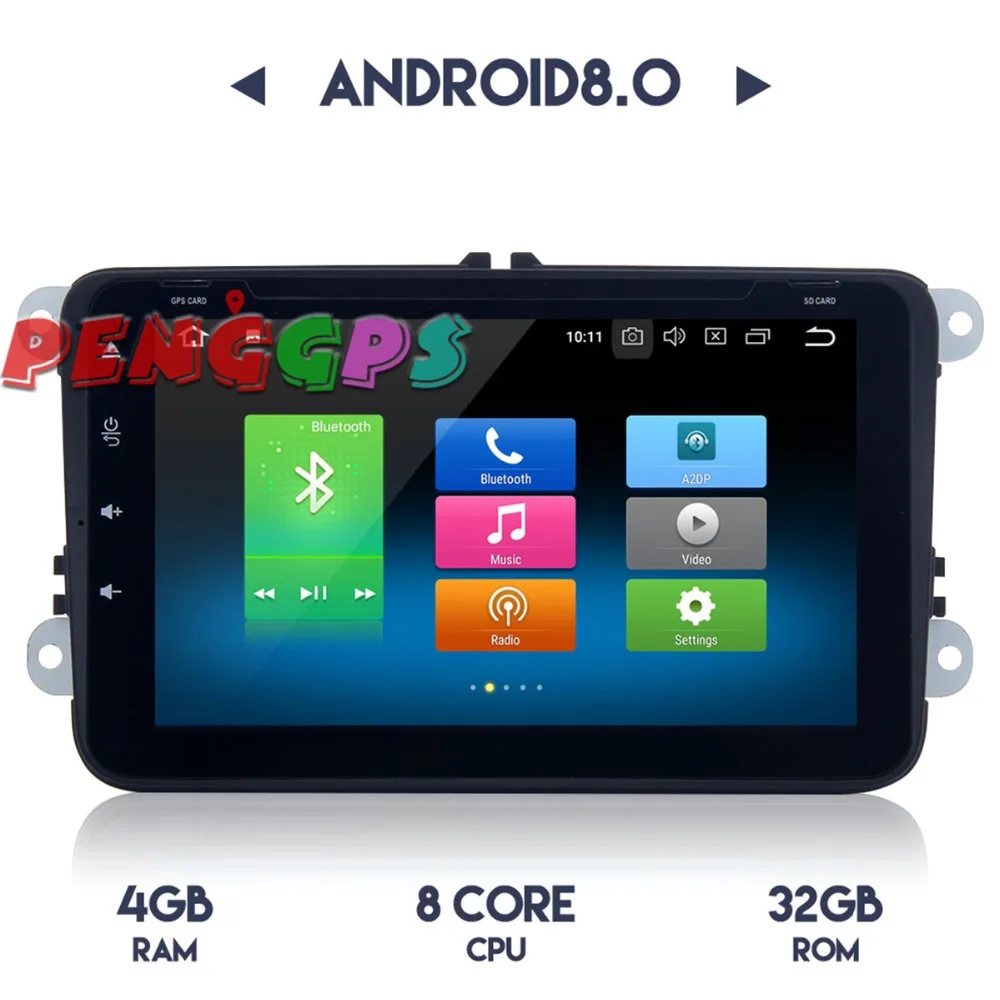 

8 inch Android 8.0 7.1 Car Radio Headunit Stereo GPS Navi for Volkswagen VW Golf Passat POLO 2009-2011 Car Audio Multimedia Auto