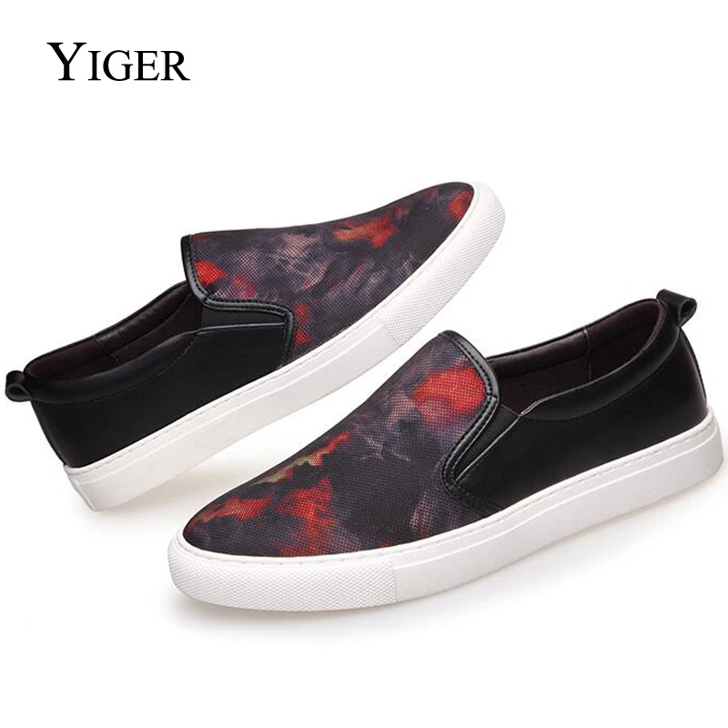 YIGER/Новые весенние мужские лоферы модная прогулочная обувь без шнуровки Мужская