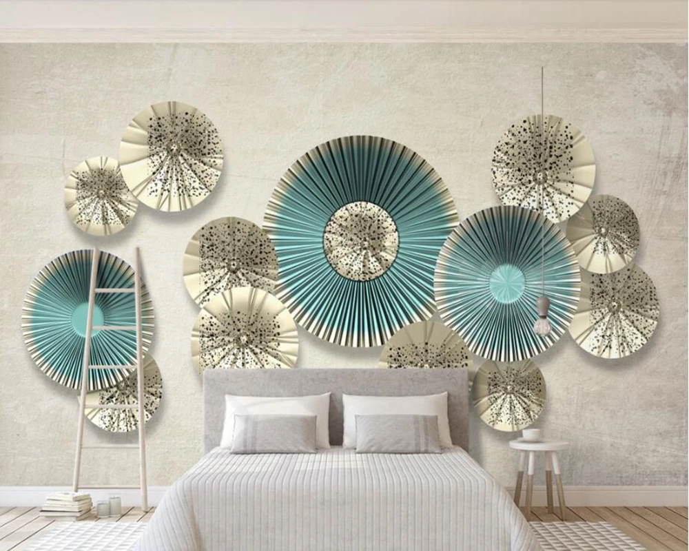 3D Nordic minimalistic round art 3d wallpaper papel de parede living room sofa TV wall bedroom papers home decor murals | Обустройство