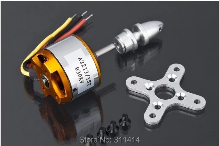 Бесщеточный мотор XXD A2212 930KV с внешним ротором 15T для радиоуправляемого самолета KK