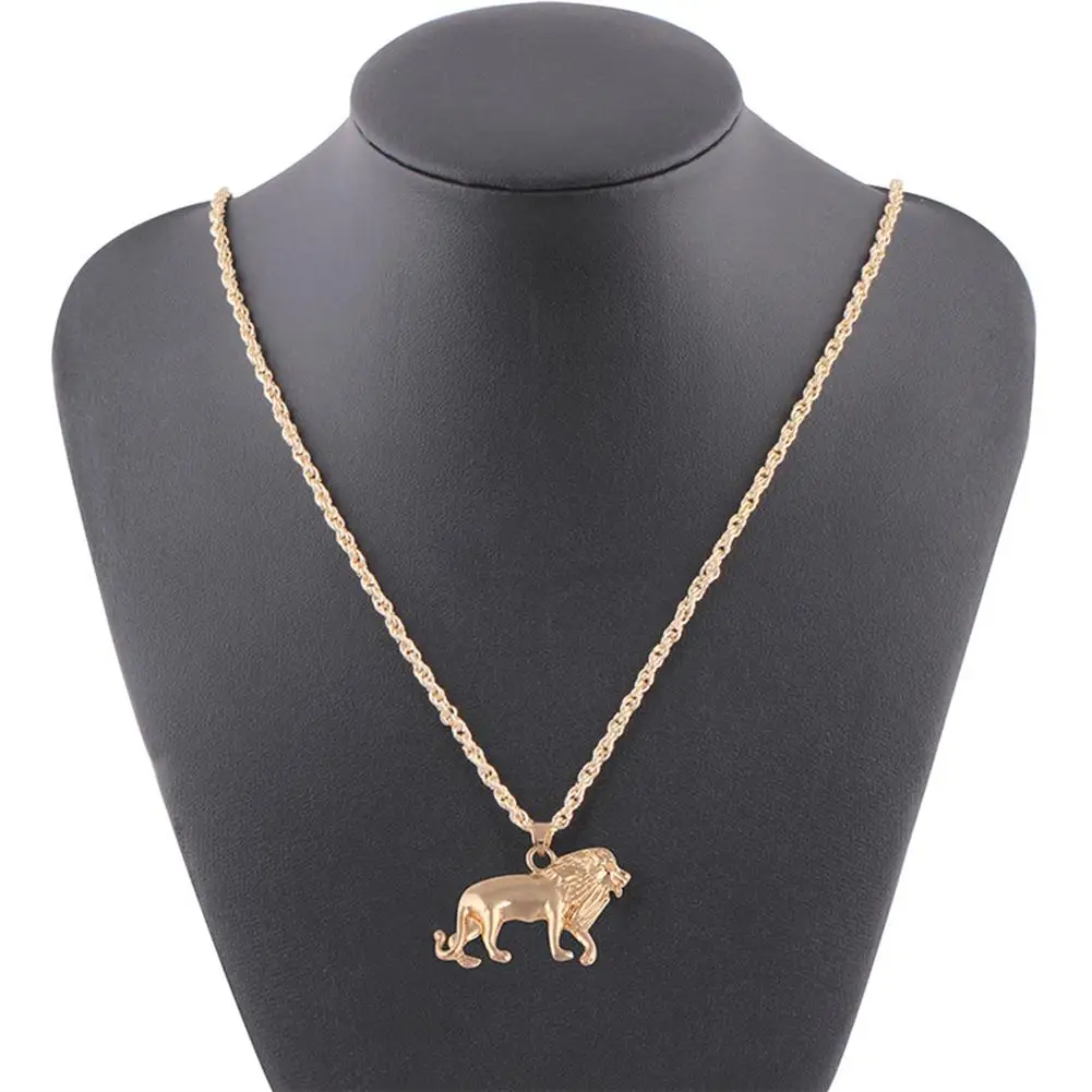 Модный женский свитер с длинной цепочкой ювелирное изделие изображением Льва