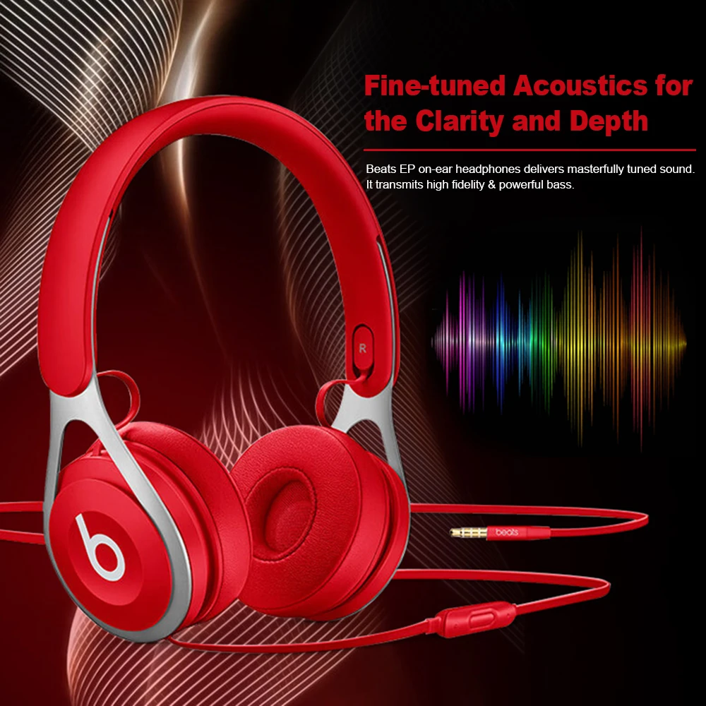 Beats EP 3,5 мм проводные наушники на ухо гарнитура стерео музыка наушники усиленное управление басами с микрофоном шумоизоляция