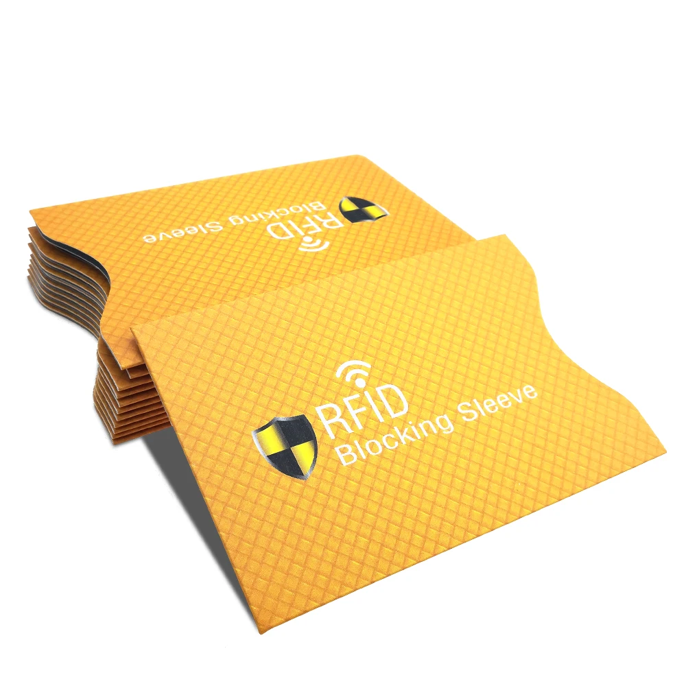 12 упаковок RFID рукава Защита для Карт RFID Блокировка Карты Рукава идентичность Противоугонный чехол для кредитной карты желтый