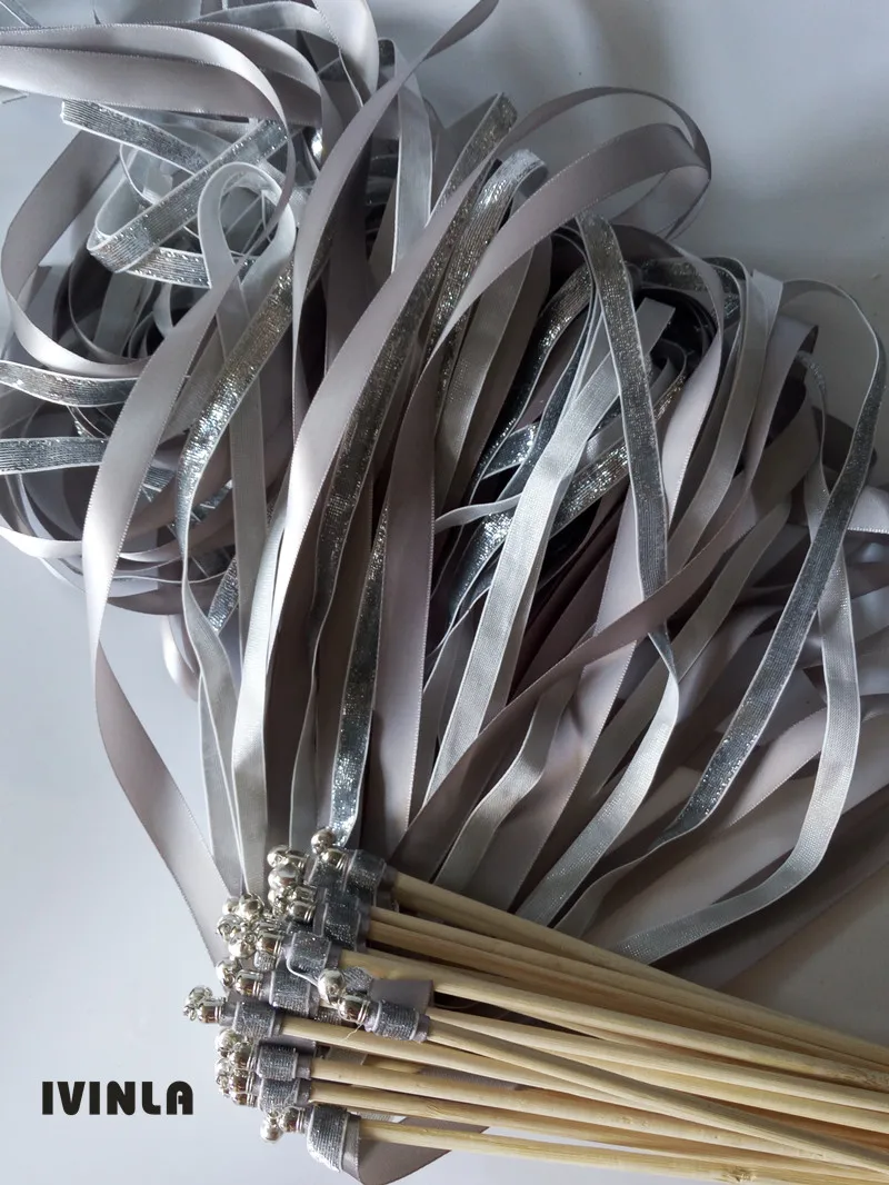 Новинка 50 шт./лот модные свадебные палочки серебряного цвета с блестящими