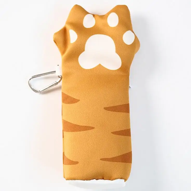 Креативная холщовая вместительная сумка для карандашей с большой кошачьей лапой