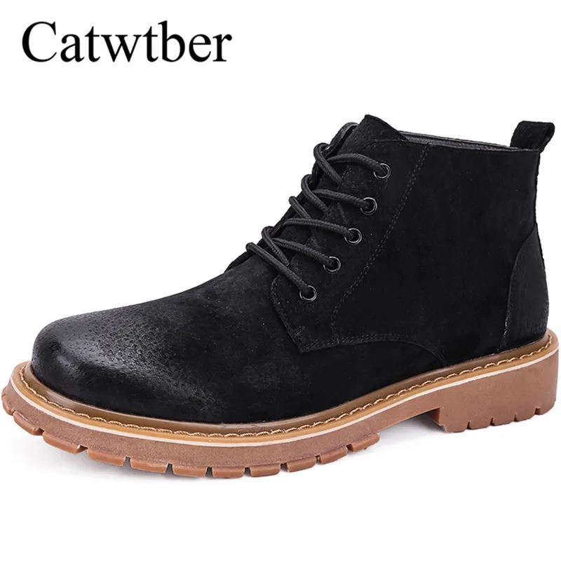 Catwtber Мужские ботинки модные черного цвета повседневная обувь Бизнес Формальные