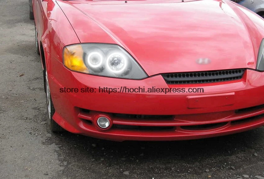 HochiTech Excellent RGB Multi-Color halo rings kit car styling for Hyundai Tiburon 2003-2006 angel eyes wifi remote control |