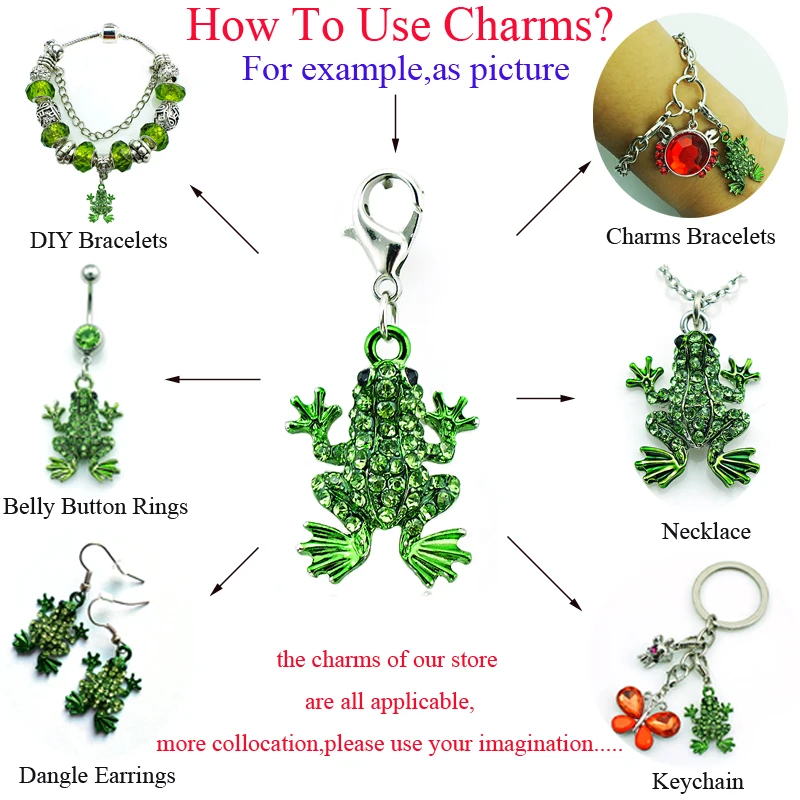 

JINGLANG Fashion Charm With Lobster Clasp Rhinestone Punk Cat Animals Pendants DIY Charms For Jewelry Making Free Shipping