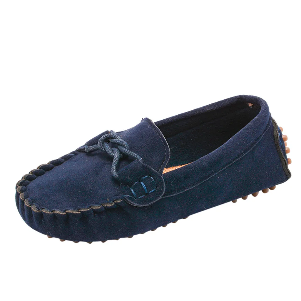 Dark Blue Детские лоферы; кроссовки для детей; Весенняя повседневная обувь для мальчиков; обувь с мягкой подошвой для маленьких девочек; однотонная Мягкая дышащая обувь - Цвет: Dark Blue