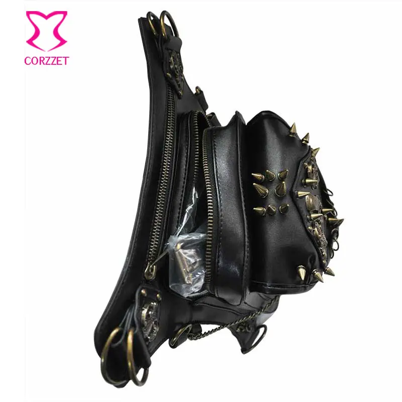 Женская/мужская сумка мессенджер с заклепками в стиле стимпанк|steampunk gothic|gothic