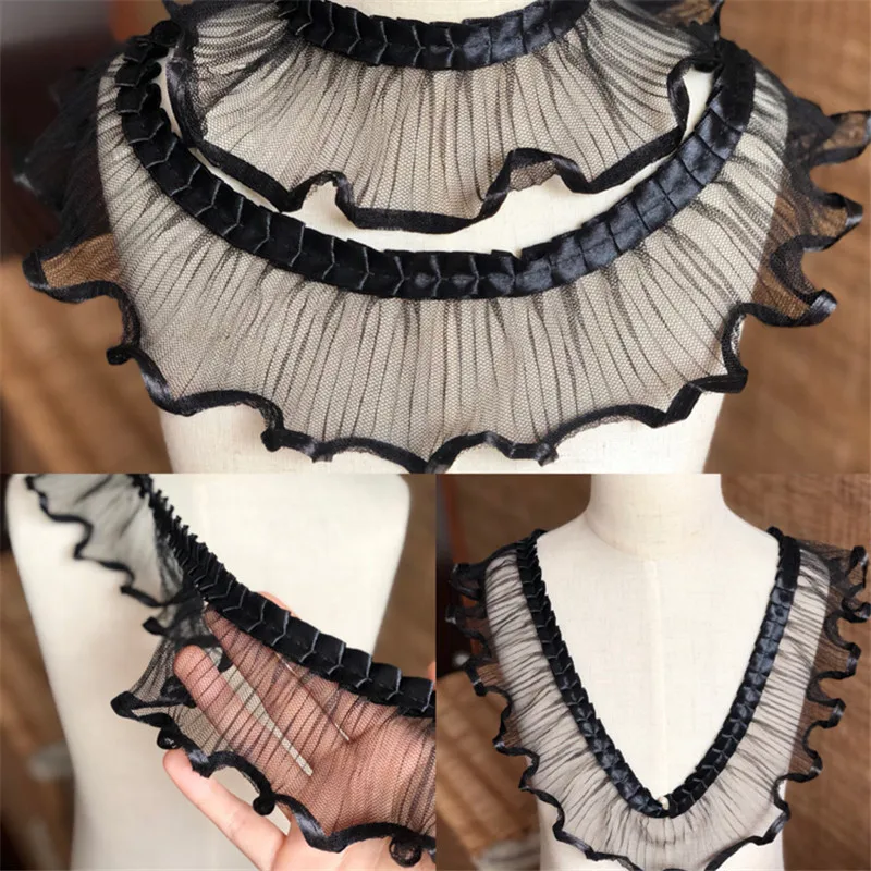 10 ярдов/партия кружевная плиссированная черная юбка-занавеска юбка-батут для