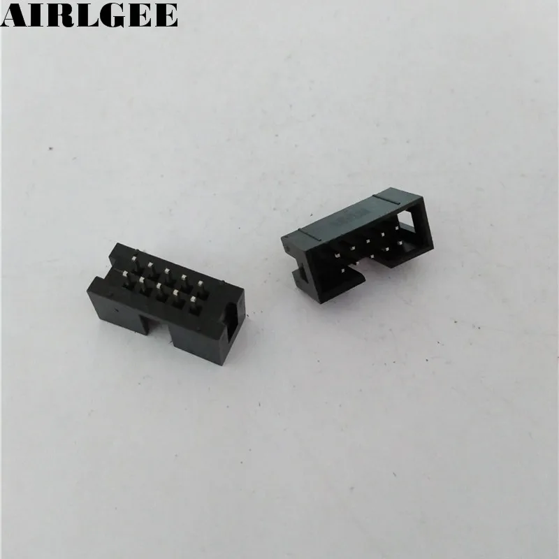 100 шт. IDC коробка заголовок DC3 10P 10 способ 2 54 мм JTAG разъем Черный Бесплатная