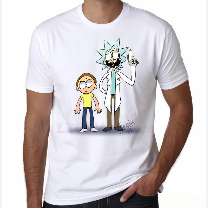 Leoman Новинка 2017 года поступления Смешные Повседневное футболки Рик Morty Футболка с