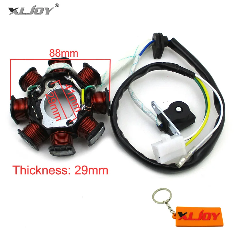 XLJOY 8 Катушек 4 провода DC магнитный статор ротор для китайского двигателя GY6 50cc