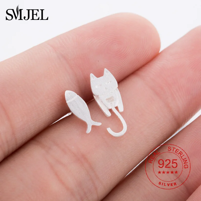 Женские серьги гвоздики SMJEL из серебра 925 пробы с защитой от