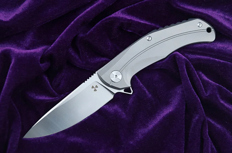 LEMIFSHE JK3215 откидной складной нож D2 лезвие из титана с узором метеорита ручка кухня на открытом воздухе нож для фруктов EDC инструмент