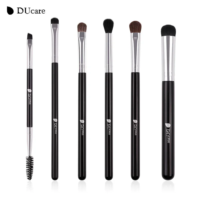 DUcare 6PCS Eyeshadow Makeup Brush Set Pony Hair Synthetic Bristles Beauty Cosmetics Kits Blending Eyebrow Make Up Brushes | Красота и