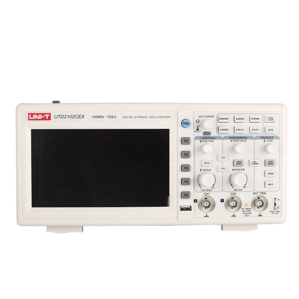 UNI T UTD2012CEX цифровой осциллограф 2CH 100 МГц полоса пропускания 7 дюймов TFT 1GS/s USB