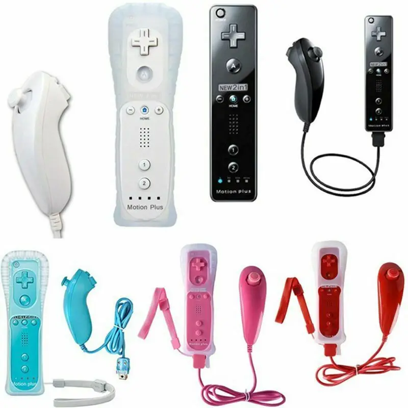 Fit For Nintendo Wii Wireless Remote Gamepad Controller Built-in Motion Plus Nunchuck Joystick Game Pad Game Accessories