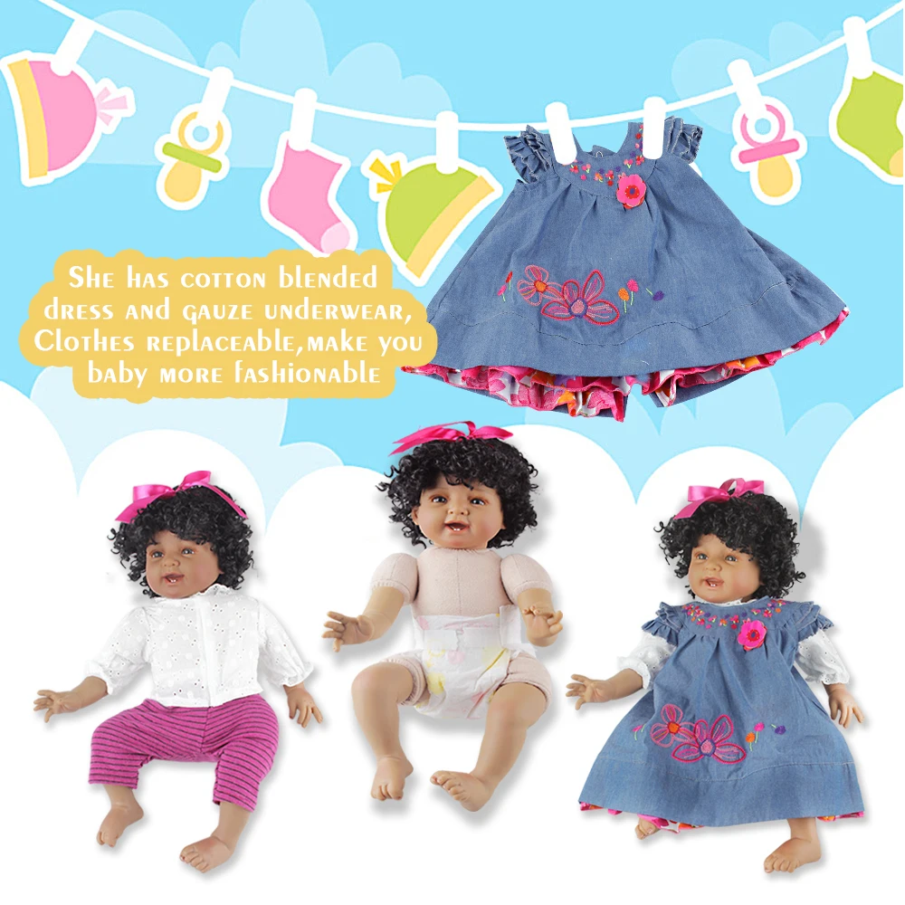 Кукла NPK 55 см черная мягкая силиконовая для всего тела|doll soft|reborn baby dolls newbornreborn doll |