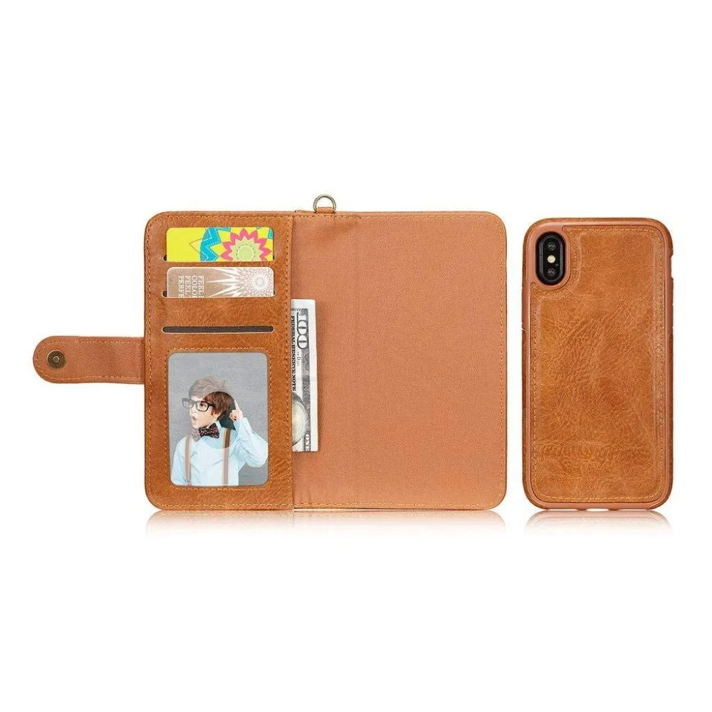 2019 NEW PU Leather Flip Folio Case Credit Card Slots Compatible with iPhone XR/X/XS 7/8 PLUS | Мобильные телефоны и