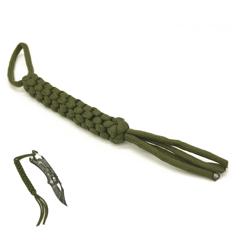 1Pc Outdoor Camping 7 Strands Pracord Corn Knot Nylon Ornaments Knife Pendant Falling Keychain DIY Tools  Emergency  Rope
