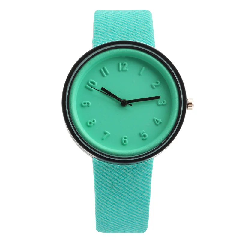 Pink green Новинка, нейтральные простые модные часы, кварцевые часы, Холщовый ремень, брендовые новые и высококачественные мужские и женские модные простые часы - Цвет: Pink green