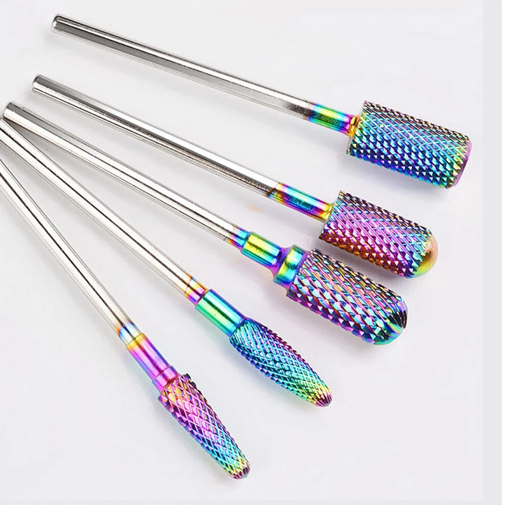 5 style Blue Tungsten Round Flame Carbide Burrs Nano Coating Nail Drill Bit Metal Bits Manicure Electric Accessories | Красота и