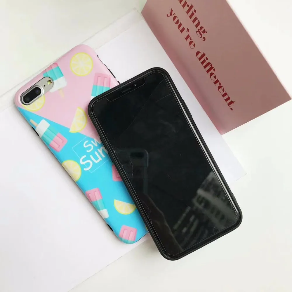 ZMASI летом мороженое чехол для телефона iPhone X Чехлы 7 6 S 8 плюс задняя крышка мягкий