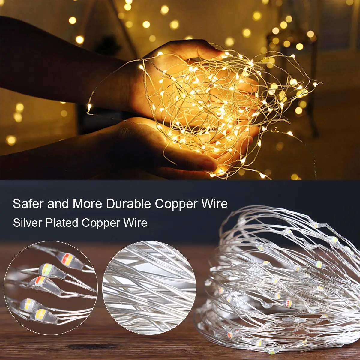 СВЕТОДИОДНАЯ Гирлянда CooperWire 2M5M10M, гирлянда на батарейках для вечеринки, Рождества, свадьбы, праздника, уличного внутреннего украшения