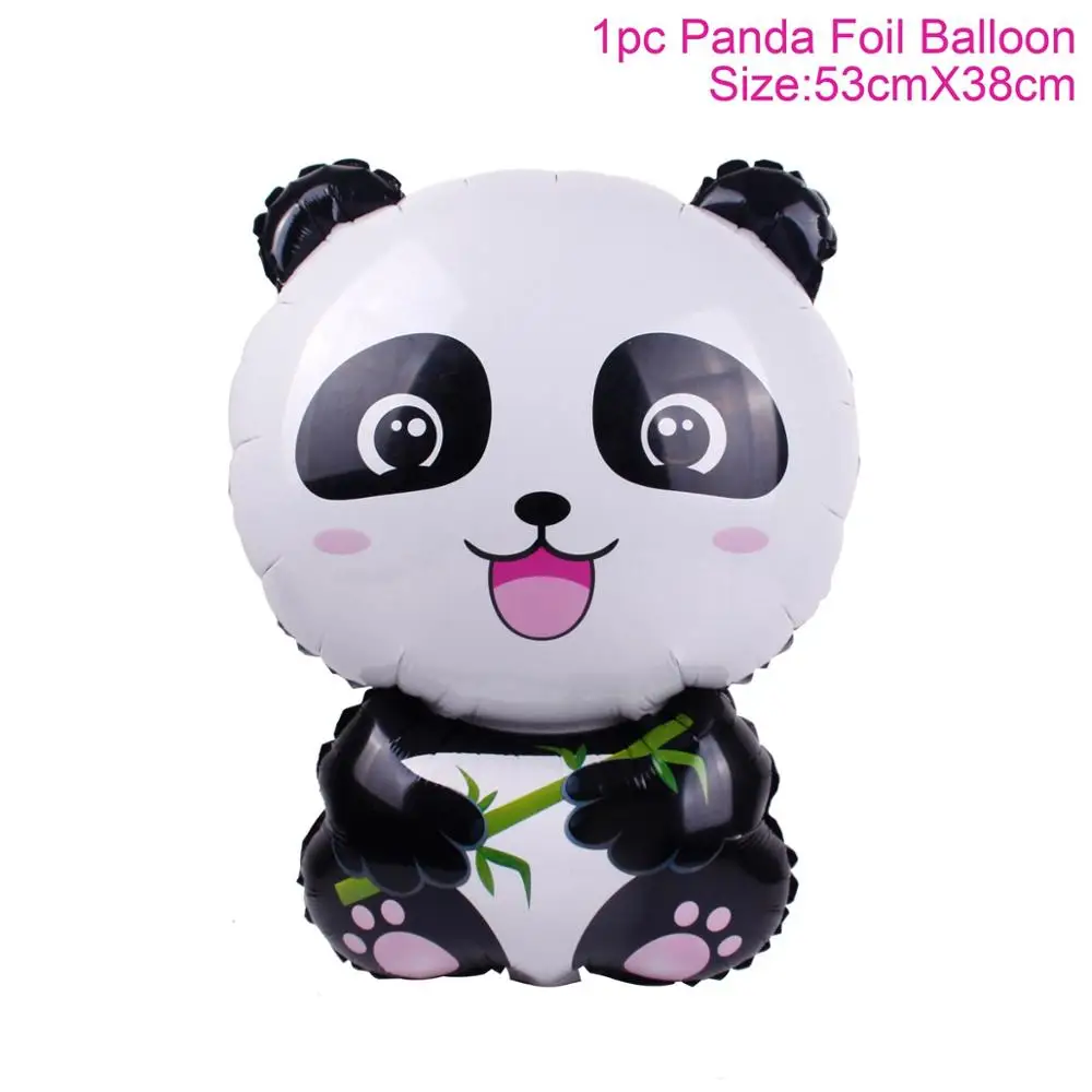 Panda foil balloon HUIRAN латексные воздушные шары на день рождения, животные, балоны, сафари, животные, балоны, декор в джунглях, вечерние украшения для вечеринки в стиле сафари, принадлежности - Цвет: Panda foil balloon