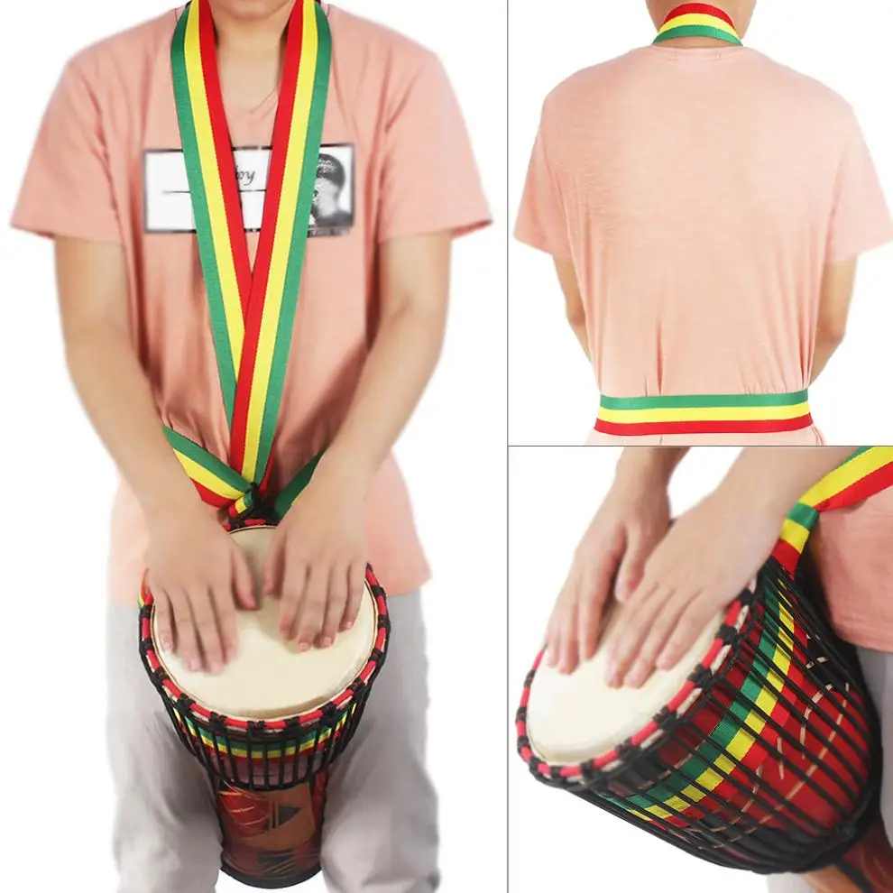 Регулируемый Радужный 5 см ширина Djembe барабанный бубен плечо поясной ремень
