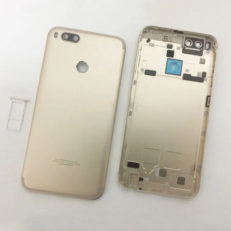 Gold Для Xiaomi mi A1 5X mi A1 mi 5X чехол для батареи Корпус задняя дверь корпус+ датчик отпечатков пальцев гибкий кабель+ Sim лоток - Цвет: Gold
