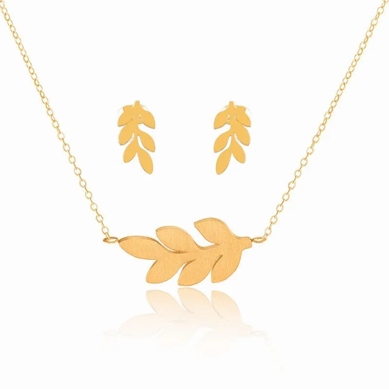 Подарок подружки невесты золотой серебристый лист ювелирные наборы дерево