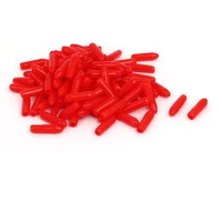 uxcell 100pcs rubber insulated end cap screw thread protector cover round tip insulated end caps red