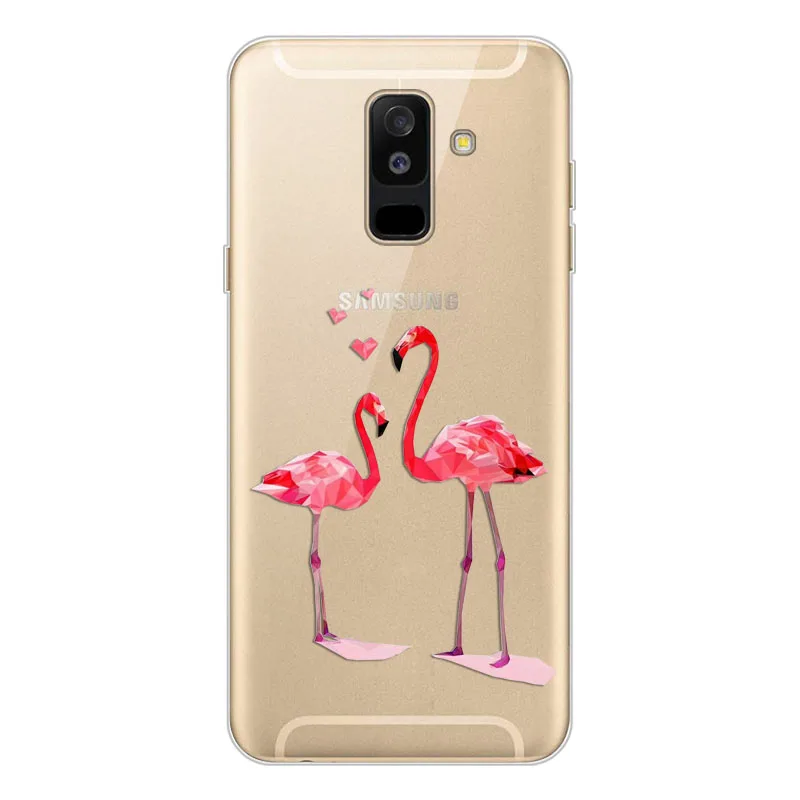 Чехол для samsung Galaxy A6 SM A600, мягкий силиконовый чехол из ТПУ с принтом, чехол на заднюю панель samsung A6 Plus capa A605 A605F, чехол для телефона s