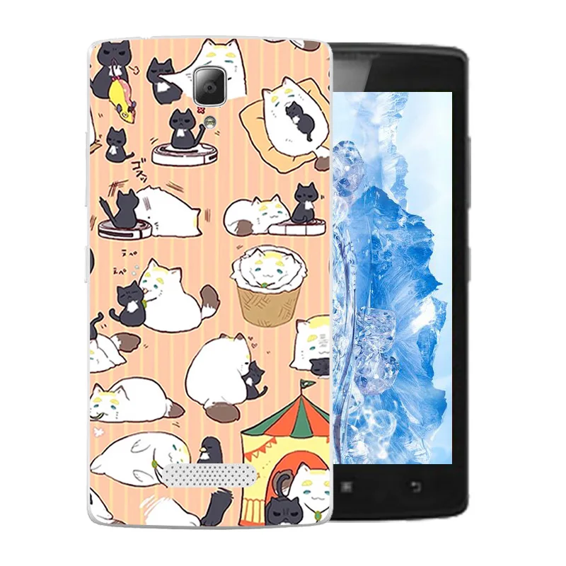 for Lenovo A2010 A 2010 Phone Case Luck Cat Pattern Capa Soft TPU Silicone Clear Fundas 4.5 inch Back Cover Bag Thin Shell |