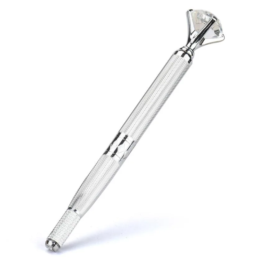 

Eyebrow Manual Tattoo Pen with Crystal Diamond Permanent Makeup Machine Embroidery Pen Dual-used Microblading Pen 3D Eyebrow Lip