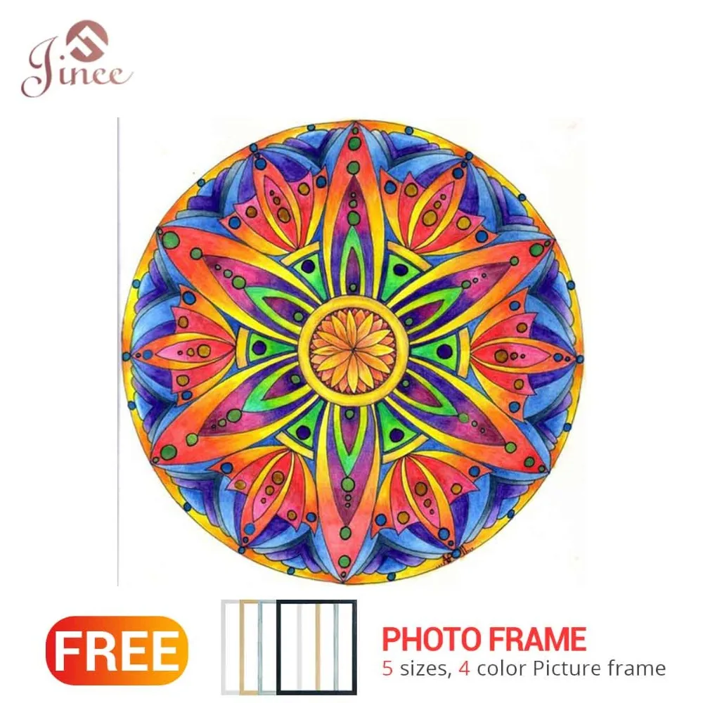 

Framed Diamond Painting Cross Stitch Love Mandala 5D Diamond Embroidery Mosaic Pattern Hobbies & Crafts Diamond Mosaic Kits Art