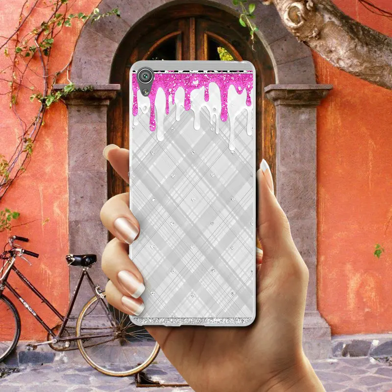 Soft TPU Mobile Phone Accessories for Sony Xperia XA XZ Z Z1 Z2 Z3 Z4 Z5 Compact E3 E5 T3 M2 M4 M5 Shell Bag Art Lilac Stripe | Мобильные