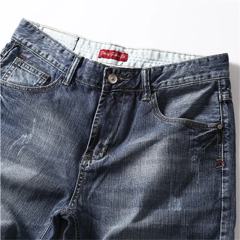 Летние мужские новые стильные тонкие свободные прямые джинсовые хлопковые шорты