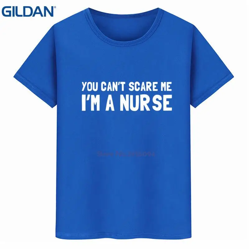 you can't scare me i'm a nurse tee shirt black O-Neck t-shirts mens cool Unisex t-shirt Short Sleeve hip hop | Мужская одежда