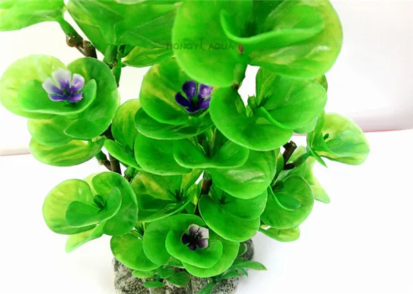 1 piece plastic fish tank aquarium decoration landscape simulation aquatic plants green purple artificial flower 28cm | Дом и сад