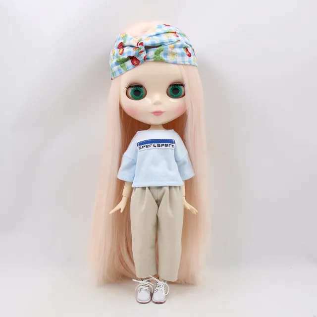 Заводская кукла blyth 280BL2352/0510 бледно-розовые волосы боковая часть белая кожа суставное тело 30 см 1/6 - Цвет: doll clothes shoes