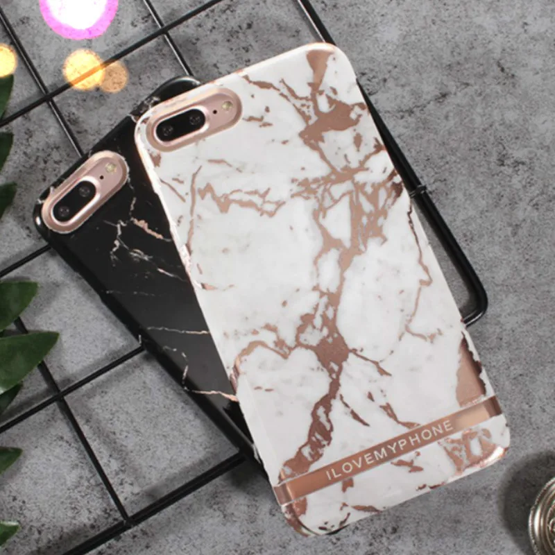 YOJOCK Marble Pattern Phone Case For IPhone 7 8 PLUS Cases X 10 6 6S Cover Fashion Simple Soft IMD Shell Fundas |