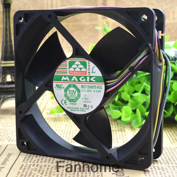 Для Yongli MAGIC MGT12048YB W32 48 V 0.22A 12032 120 см 4 проводное охлаждение вентилятор|Кулеры и