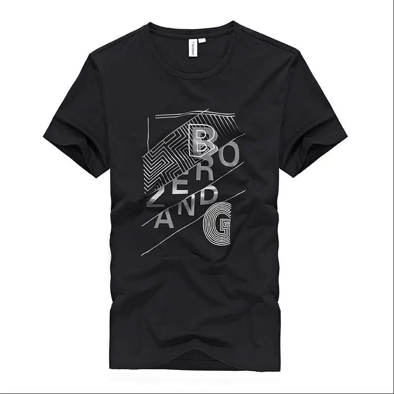 New summer casual T-shirt short sleeved round neck print | Мужская одежда
