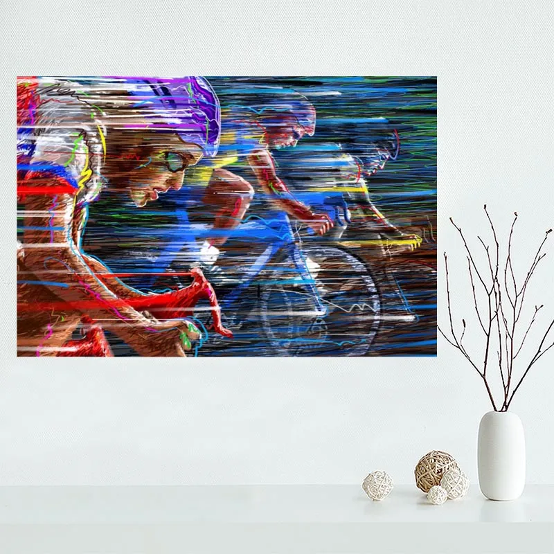 

New arrival Custom bike,race,speed,color,cycling canvas poster Home Decoration Wall Art cloth Silk Fabric wall poster print