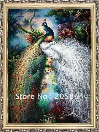 Бесплатная доставка Лидер продаж гобелен красивый павлин ткань картина|gobelins